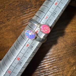 Manmade aurora opal ring